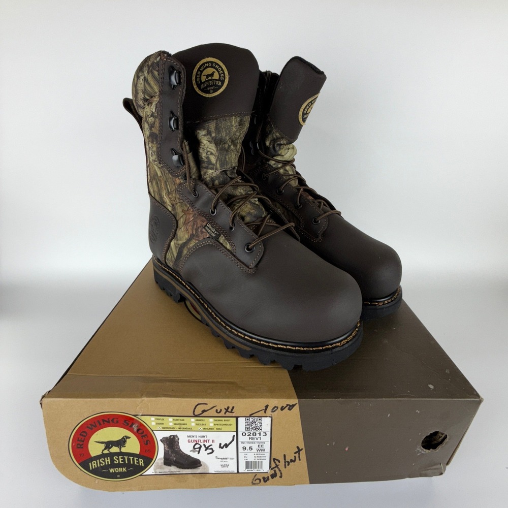 Irish Setter Gunflint II 2813 Mens Hunting Boots 1000g Insulated 9.5 EE Camo
